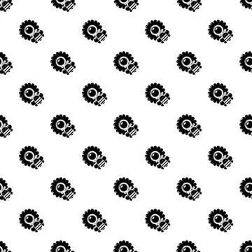 Bee flower pattern vector seamless Stock Illustration