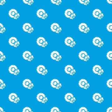 Bee flower pattern vector seamless blue Stock Illustration