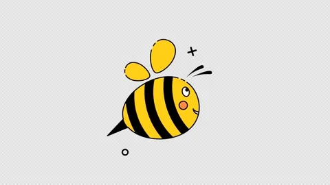 Bee flying cartoon animation Stock Footage 333033342