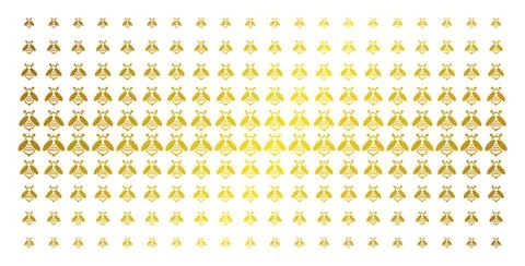 Bee Gold Halftone Pattern Stock Illustration