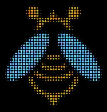 Bee Halftone Icon Illustrazione stock