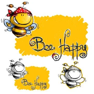 Bee Happy Stock Illustration
