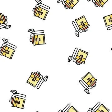 Bee hive air equipment vector seamless pattern イラスト素材