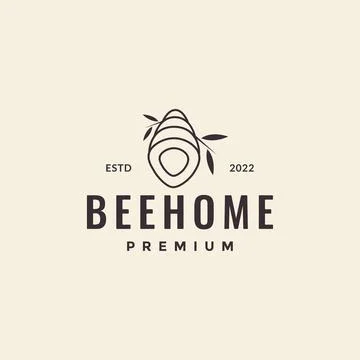 Bee hive with branch logo design vector graphic symbol icon illustration cr.. Stock Illustration