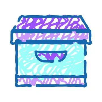 Bee hive doodle drawing for apiculture theme Stock Illustration