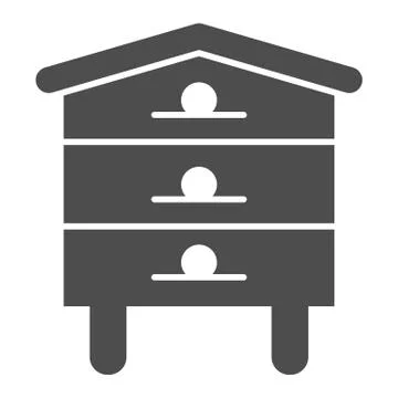 Bee hive house solid icon, beekeeping concept, Beehive sign on white background Stockillustratie
