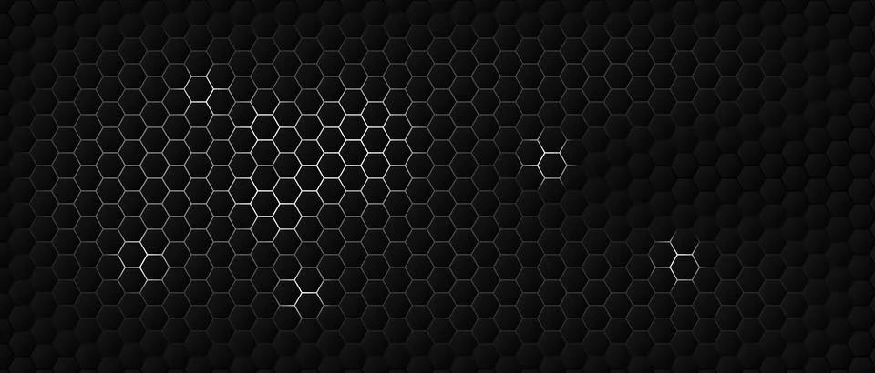 Bee hive pattern on black background. 스톡 일러스트