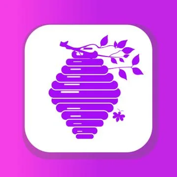 Bee-hive, swarm icon, flat style. Isolated on white background. Vector Illustrazione stock
