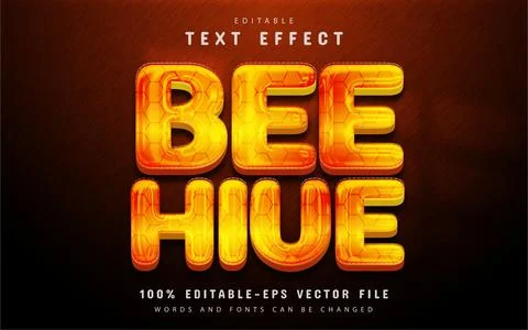 Bee hive text effect Ilustração Stock