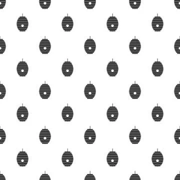 Bee hive tree pattern seamless Illustrazione stock