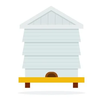 Bee hive vector flat material design isolated object on white background. Illustrazione stock