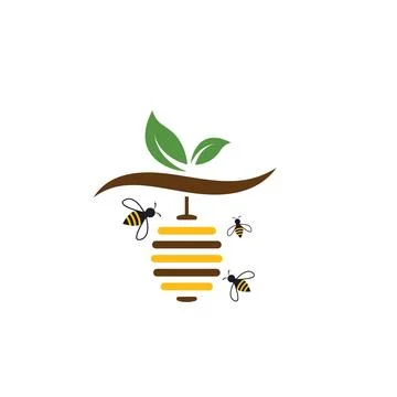 Bee hive vector icon illustration Stock Illustration