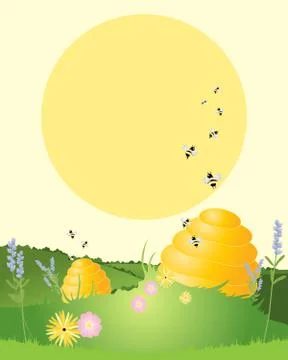 Bee hives Stock Illustration