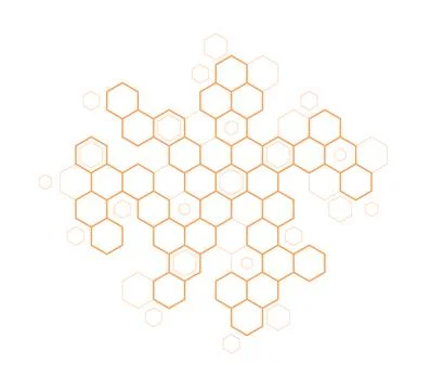 Bee honey comb background . Simple pattern bee honeycomb cells. molecular Stock Illustration