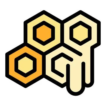Bee honey comb icon vector flat Stock Illustration
