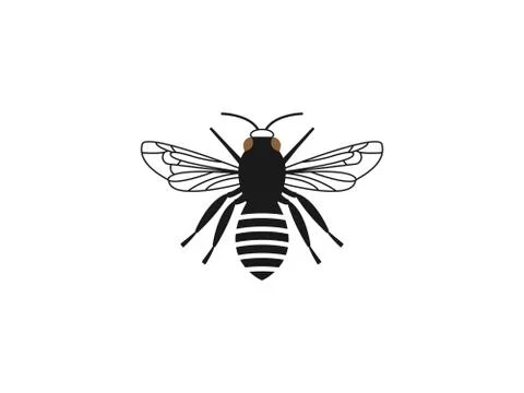 Bee honey icon. Vector illustration, flat design. Illustrazione stock