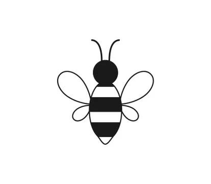 Bee honey icon. Vector illustration, flat design. Illustrazione stock
