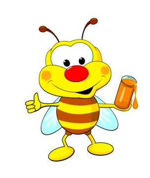 Bee with honey Illustrazione stock