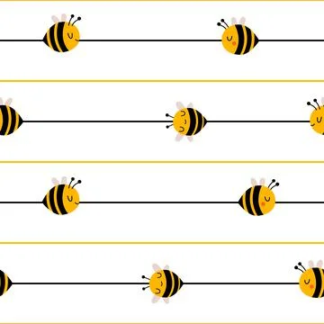 Bee honey seamless pattern. Illustrazione stock