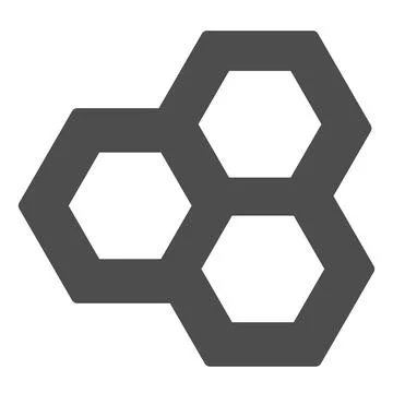 Bee honeycomb, hexagon solid icon, education concept, beehive vector sign on Ilustração Stock
