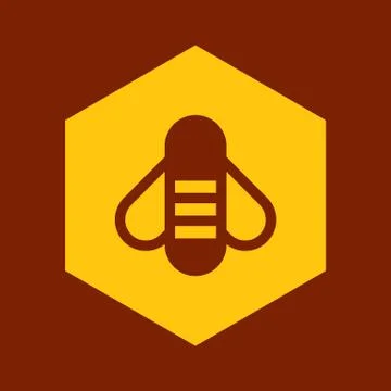 Bee on honeycomb Stock Illustration