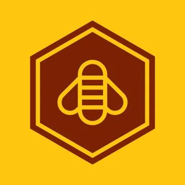 Bee on honeycomb Stock Illustration