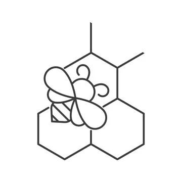 Bee on honeycomb Illustrazione stock