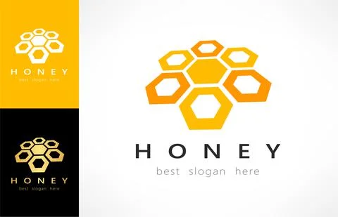 Bee honeycomb logo vector design Stock Illustration