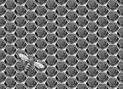 Bee Honeycomb Pattern Background Honey Drawing Illustrazione stock