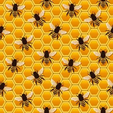 Bee honeycomb pattern Stock Illustration