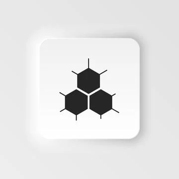 Bee, honeycomb, smart. Bioengineering neumorphic style vector icon Stock-Illustration