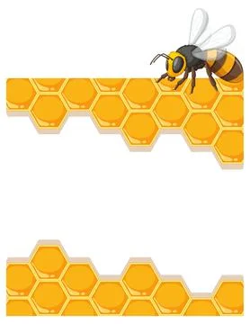 Bee on Honeycomb Vector Illustration Illustrazione stock