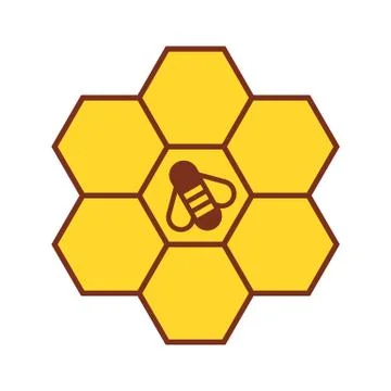 Bee on honeycombs Stock Illustration