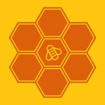 Bee on honeycombs Stock Illustration