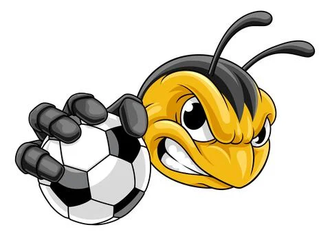 Bee Hornet or Wasp Insect Soccer Football Mascot Stock Illustration