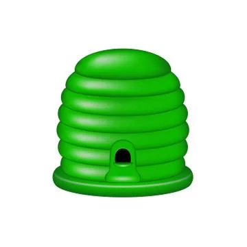 Bee house in green design Stock Illustration