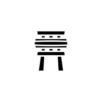 Bee house icon. Simple style honey big sale poster background symbol. Bee h.. Stock Illustration