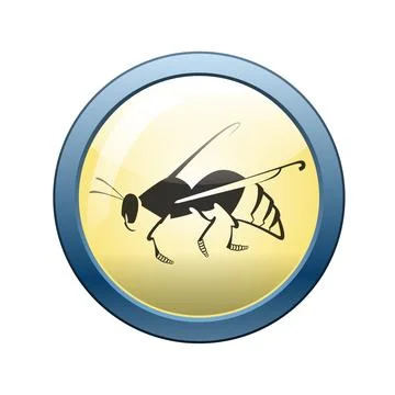Bee icon and button Stock Illustration