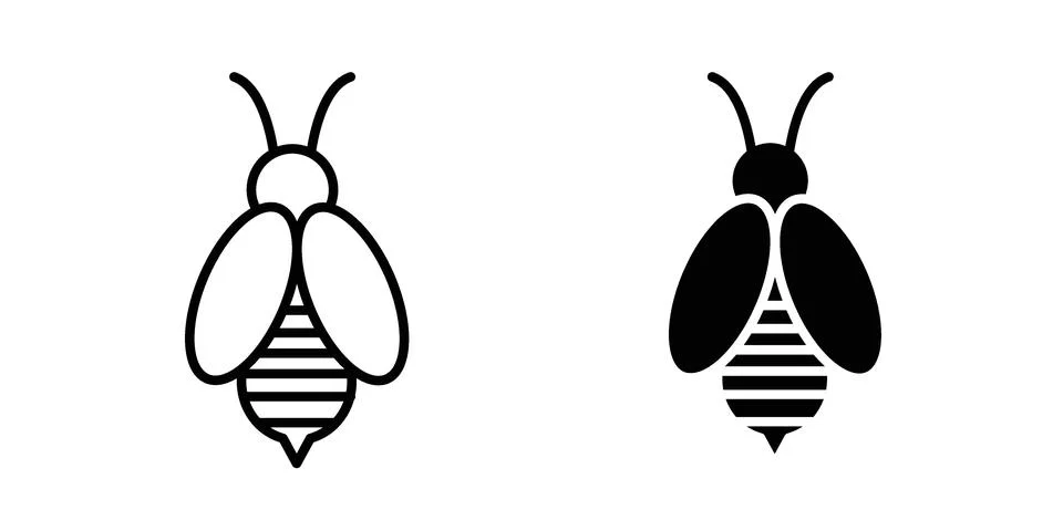 Bee icon bundle for website design projects Stock Illustration