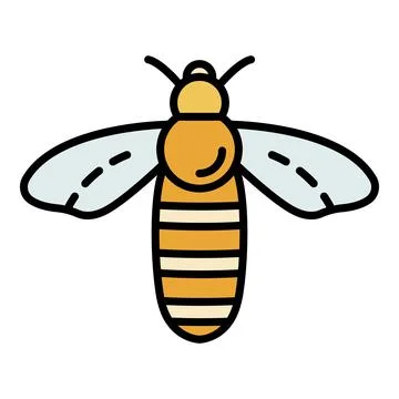 Bee icon color outline vector Stock Illustration