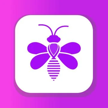 Bee icon, flat style. Isolated on white background. Vector illustration, clip Illustrazione stock