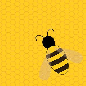 Bee icon. Flying bee on background. Illustrazione stock