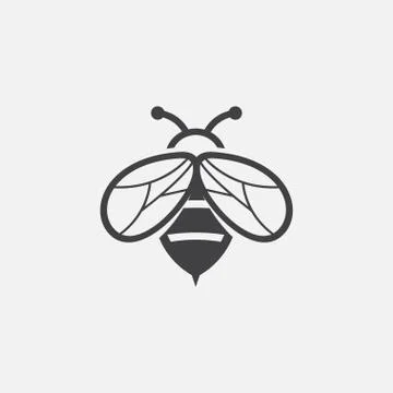 Bee icon, Honey Bee illustration. Stock Illustration