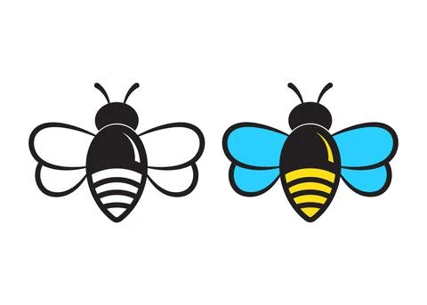 Bee icon, Honey Bee on white background. Stock Illustration