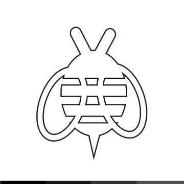 Bee Icon Illustration design Stock Illustration