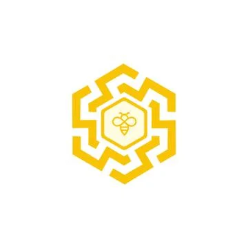 Bee icon isolated on white background. Honey flying bee, Concept for organic Stock Illustration