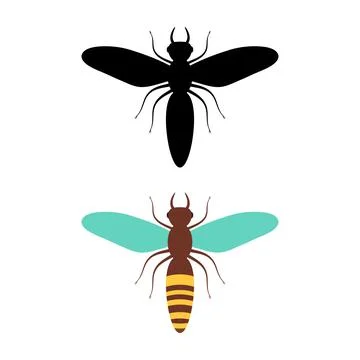 Bee icon isolated on white background. Honey flying bee. Insect. Flat style v Stock Illustration
