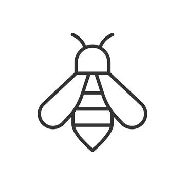 Bee icon in line design. bee, insect, pollination, nature, honey, ecology イラスト素材