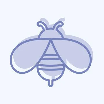Bee Icon in trendy two tone style isolated on soft blue background Stock Illustration