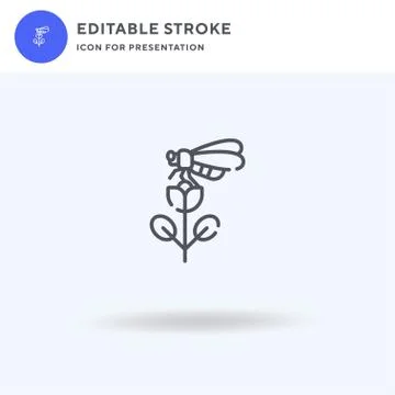 Bee icon vector, filled flat sign, solid pictogram isolated on white, logo Illustrazione stock